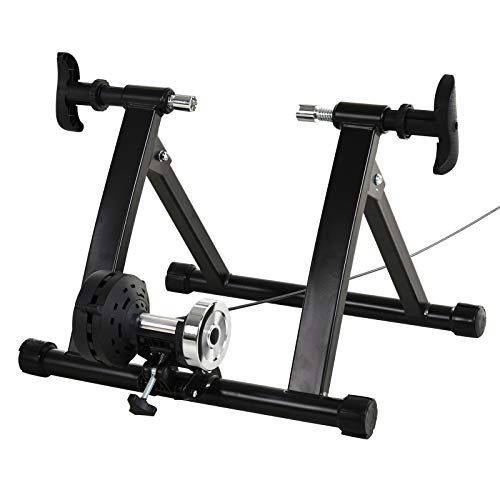 HOMCOM Rodillo de Bicicleta con Resistencia de 8 Niveles Entrenamiento Doméstico Entrenador de Bicicleta Ejercicio Plegable Acero 120kg Negro