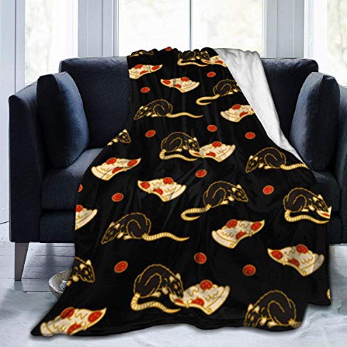 huatongxin Pizza Rat Bonanza Manta de Felpa de Franela: Manta Suave y Liviana para sofá Cama y Sala de Estar Adecuada para otoño Invierno y Primavera