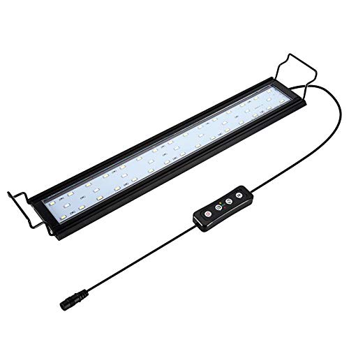 Hygger Aquarium Lighting Lámpara de Acuario LED con Temporizador, Regulable, luz de Acuario LED con Soporte Ajustable para Planta de Peces de Acuario 41-66 cm, 14 W (luz Blanca, Azul y roja)