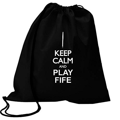 Idakoos Keep Calm and Play Fife - Silhouette Bolsa Deportiva 18" x 13"