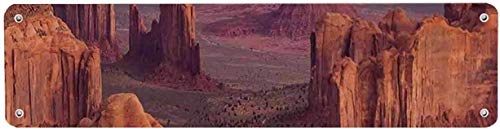 Inga House Decor - Cartel de hojalata con Vista de cañón Profundo con Diferentes Escalas de Longitud de Rocas Rojas Discovery Art Tema para Cafés 10 x 40 cm