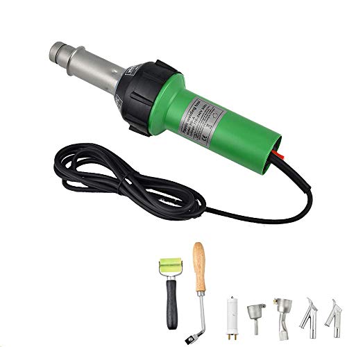 InLoveArts 1600W Plástico Soldador Pistola de Aire Caliente Plastic Hot Air Welder Welding Gun con Speed Boquillas Roller PE PVC Plastic Rod soldador de aire caliente Plástico Pistola profesional EU