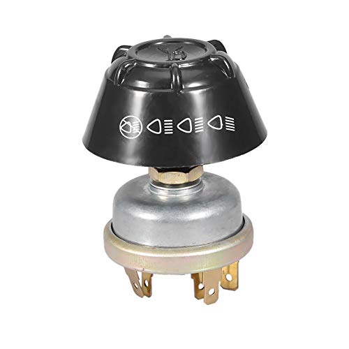 Interruptor de botón pulsador 1502378C1,12V ABS + Material de aluminio Luz impermeable/interruptor de bocina Botón pulsador para tractor K300657 Plata + Negro