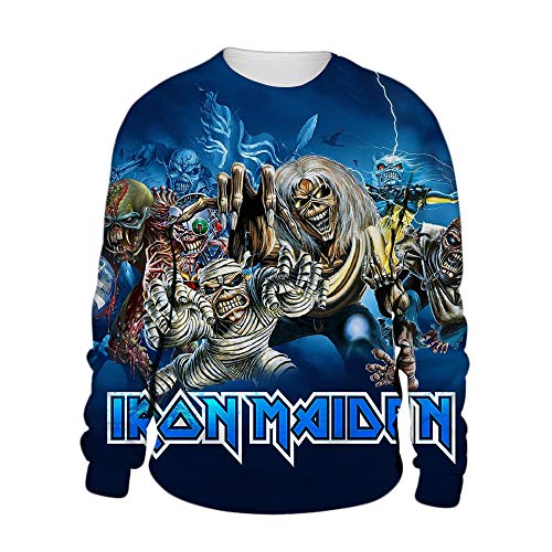 Iron Maiden Pullover Diseño simples sudaderas con capucha abrigos cómodos Bastante suave Outwear Hermoso Pullover historieta de la impresión con capucha unisex Unisex ( Color : A07 , Size : L )