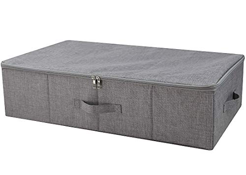 iwill CREATE PRO Cesta de la Cremallera con Tres Lados, Caja de Almacenamiento Plegable Debajo de la Cama para Mantas, edredones, edredones, etc. Gris Oscuro