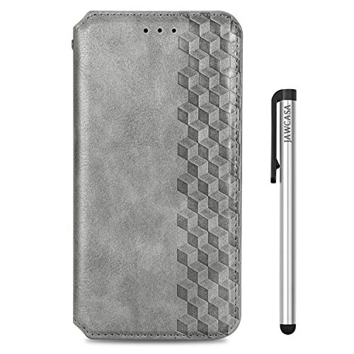 JAWCASA Funda para Xiaomi Poco X3 NFC, Billetera Flip Funda de Piel PU Cubierta Cierre Magnética Delgada [Soporte Plegable] [Ranura para Tarjeta] Protectora Case para Xiaomi Poco X3 NFC (Gris)