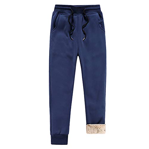 JIEHED Mens Winter Pants, Athletic Pants Thicken, Fleece Lined Thick Trousers Casual Loose Warm Joggers for Winter, Mens Winter Fleece Lined Trousers Outdoor Work Pants