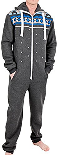 Juicy Trendz Prima Hombres Onesie Mono Capucha Playsuit Todo en Una Sola Pieza