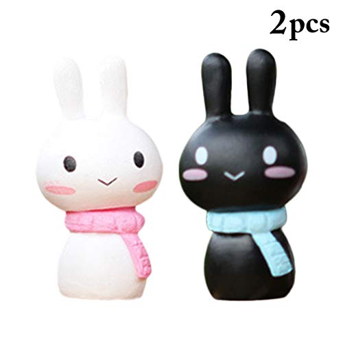 JUSTDOLIFE JUSTDOLIFE 2PCS Micro Ornament Cute Rabbit Ornamento decorativo de escritorio Micro Miniatura