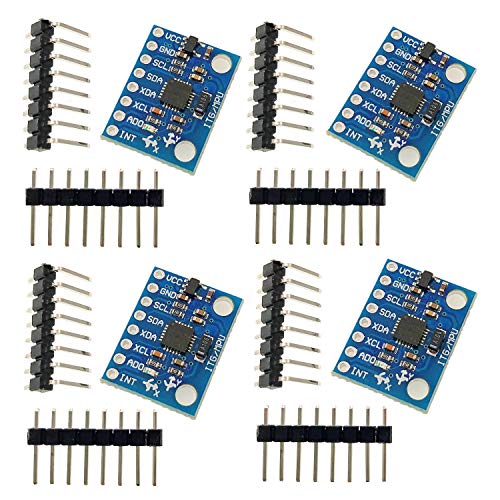 JZK 4 x GY-521 MPU-6050 6DOF modulo giroscopio de 3 Ejes acelerómetro de 3 Ejes para proyectos Raspberry Pi y Arduino