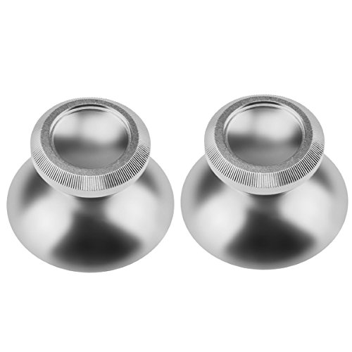 KEESIN 2 Piezas Repuesto Metal Aluminio Pulgar Stick Thumbsticks Para PS4 Xbox one juego controlador del sistema (Plata)