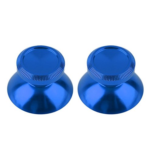 KEESIN 2 repuesto Metal Aluminio Pulgar Stick Thumbsticks Para PS4 Xbox one juego controlador del sistema (Azul)