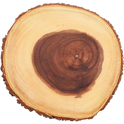 Kitchencraft Artesà Árbol tronco tabla de quesos/bandeja con borde de corteza de madera natural, 25 cm (10 "), diseño redondo, madera, marrón, 1 x 1 x 1 cm)