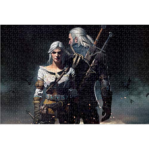 KKASD Puzzle Adulto 1000 Piezas The Witcher 3: Wild Hunt Rompecabezas de 1000 Piezas Movie Characters Juguete de Rompecabezas de desafío Cerebral de Arte de Rompecabezas de lógica （38x26cm）