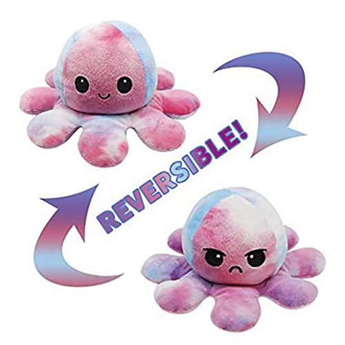 KOSONS Peluche de Pulpo Reversible, Bonitos Juguetes de Peluche, muñeco Vibrante de Doble Cara, el Pulpo Reversible Original de Felpa, Bonitos Juguetes de Peluche (D)