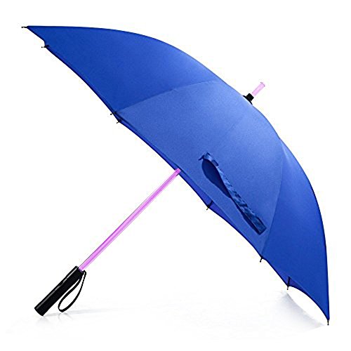 LED Paraguas Lightsaber Infantil Hombre Mujer, Luz para Arriba Paraguas de Golf con el Cambio de Color del Eje (Azul)