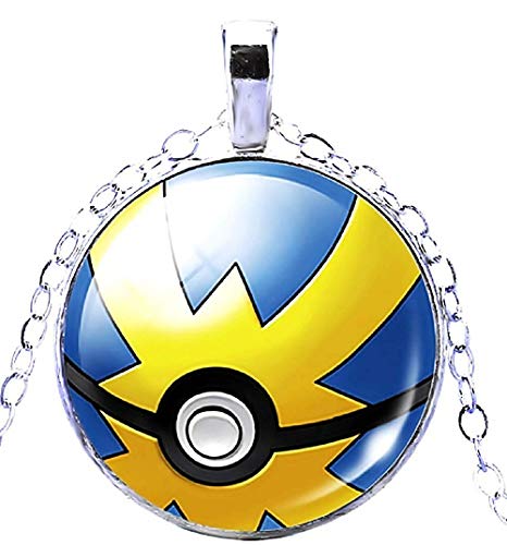 Legisdream Pokemon go Collar Poke Ball Pokeball Trap niños Unisex Azul Amarillo Pokemon go Pikachu Pokeball pokè