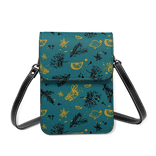 Lemon Tropical Art Pintura de Cuero Pequeño Teléfono Bolsa Crossbody Teléfono Celular Bolso Para Mujeres Teléfono Celular Bolsas de Hombro Titular de la Tarjeta Monedero Con Correa Ajustable Regalos