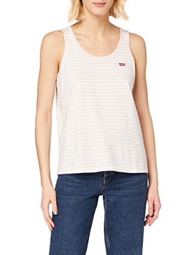 Levi's Essential Tank Camiseta Deportiva de Tirantes, Multicolour (Raita Stripe Peach Blush 0009), Large para Mujer