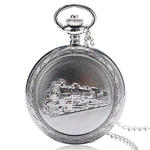 LEYUANA Reloj de Bolsillo de Cuarzo para Hombres, Mujeres, Tren de Bronce Retro, Serie de Motores de Locomotora Delantera, Relojes de Pulsera, Collar de Cadena Colgante, Regalo de Recuerdo 9