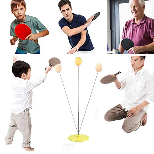 LFF TENT Entrenador de Tenis de Mesa, Juego de práctica de Pelota de Ping Pong de Eje Suave, Base de Acero Inoxidable Antideslizante, con Dispositivo de Rebote rápido Flexible