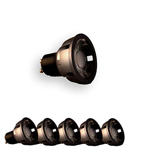Light Design Dreesbach - Lote de 5 bombillas LED (6 W, GU10, 24°, 2700°K, luz blanca cálida, sin parpadeos)
