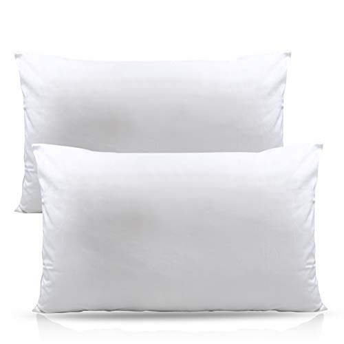 LIHAO 2 Fundas de Almohada Algodón Cubierta de Almohada Blanca 48x74cm