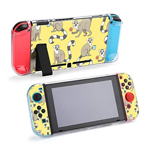 Linda Caricatura de lémures de Cola anillada Madagascar Cats Case Funda Protectora acoplable para Nintendo Switch y Joy-con Controller