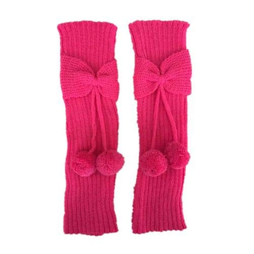 LIZANAN Regalos botas de moda for niños niñas Bowknot Pompom de punto de arranque calentadores de la pierna Calcetines puños primeros de Navidad feminina □□□□□ □□□□□□□ □□□□□ Moda (Color : Rose Red)