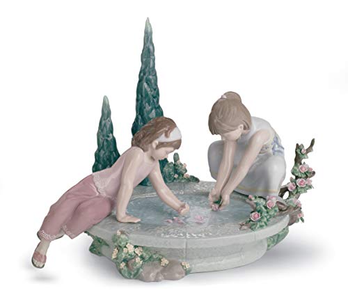 LLADRÓ Figura Niños Manantial De Los Pétalos. Figura Niños de Porcelana.