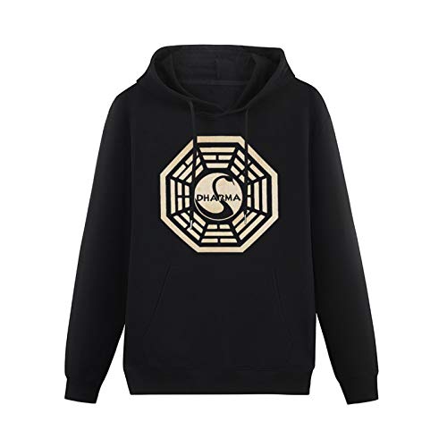 Lost TV Show Dharma Hoodie Printed Sweater For Man Black XL
