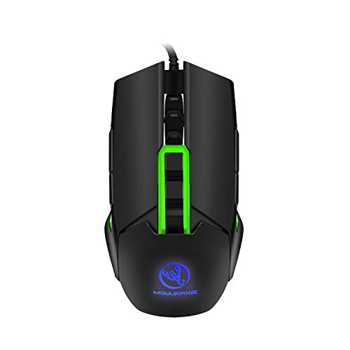 LRHD Gaming Mouse Wired Programable 7 Botones - [Versión actualizada] LED retroiluminado y Modo, Agarre cómodo con botón de Fuego, Ratones USB PC Gaming, para computadora portátil Mac Gamers