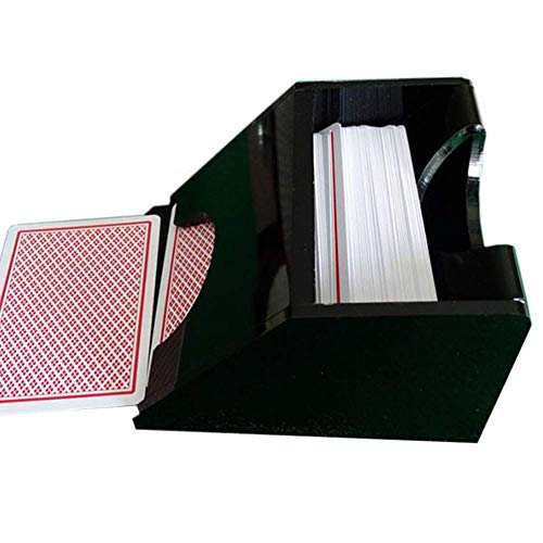 LYXMY Póker Tratar Zapato, Póker Cartas Dispensador, de Mesa Juego Tarjeta Póker Barajador - Negro, Talla Única