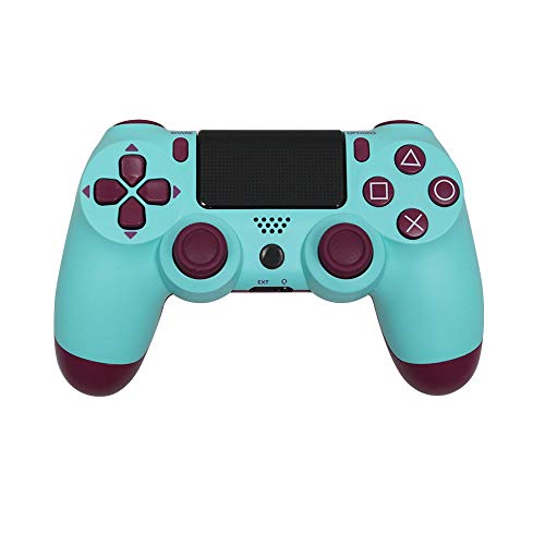 Mando Ps4 Inalambrico Alta Sensibilidad，Doble Vibración Seis Ejes Mando Game，Touchpad Bluetooth Gamepad Joystick，con Conector para Auriculares Estéreo，Mora Azul