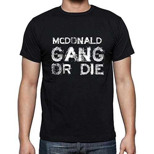 Mcdonald Family Gang, Camiseta para Las Hombres, Manga Corta, Cuello Redondo, Negro