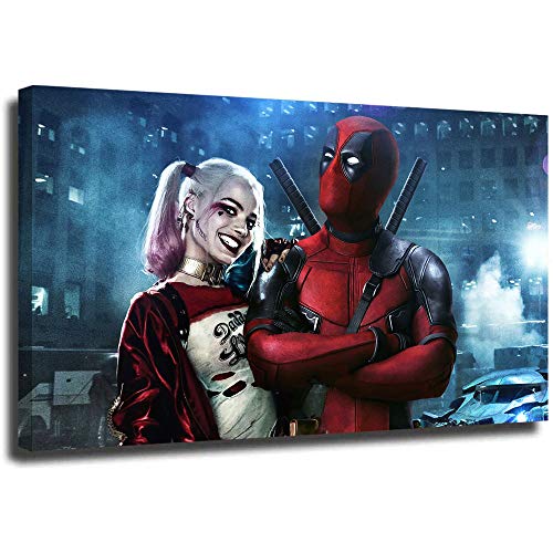 Megiri Arte de pared para sala de estar Deadpool y Harley Quinn Art kh, impresión artística para pared para decoración del hogar, 91,4 x 60,9 cm