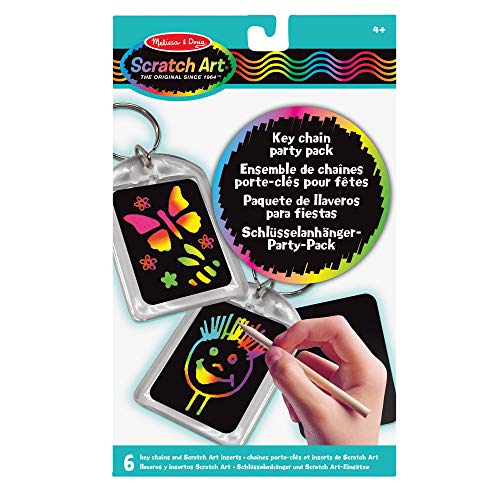 Melissa & Doug 15921 - Paquete de fiesta scratch art: llaveros