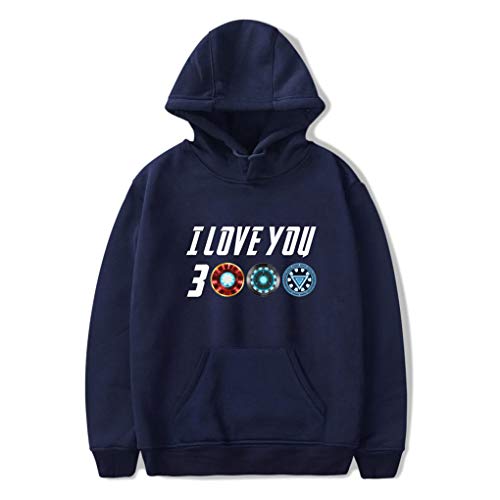 Memoryee I Love You 3000 Times Sudadera con Capucha y Estampado gráfico Unisexo conmemorativo Top Pullover Jumpers Sweatshirt Armada4 M