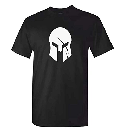 MITEES Mens Spartan casco camiseta - negro OCR entrenamiento camiseta