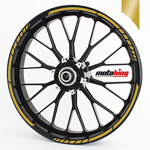 Motoking Adhesivos para Borde de llanta Oro - Juego Completo de 10" a 14" / Color Opcionales