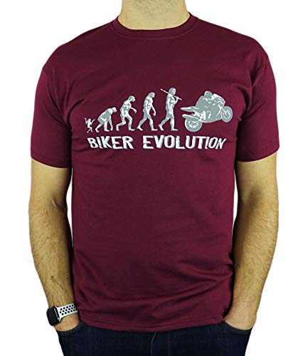 Motorbike/Superbike Moto GP Evolution - Regalo de cumpleaños Divertida Moto/Presente para Hombre de la Camiseta Borgoña M