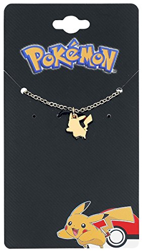 Mujer oficial inoxidable acero PVD oro plateado Pikachu colgante collar cadena