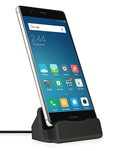 MyGadget USB C Docking Station - Base Estación de Carga para Samsung Galaxy S10 S9 (Edge) Plus, Huawei Mate 20 / P20 / P30 (Pro) / Xiaomi Mi 9 - Negro
