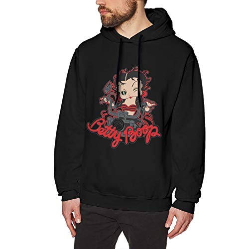 N / A Betty Boop - Sudadera con capucha para hombre (manga larga, algodón, con capucha)