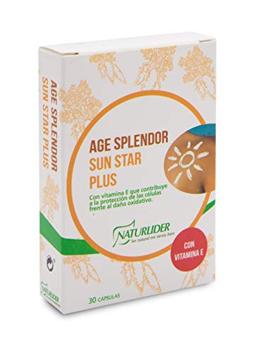 Naturlider Age Splendor Sun Star - Cápsulas con betacaroteno para preparar piel antes de exposición solar, 30 cápsulas