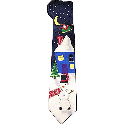 Navidad muñeco de nieve azul nueva novedad corbata