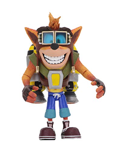 NECA 41053 - Figura de acción Bandicoot Crash con Jetpack Deluxe, Multicolor, 5.5"