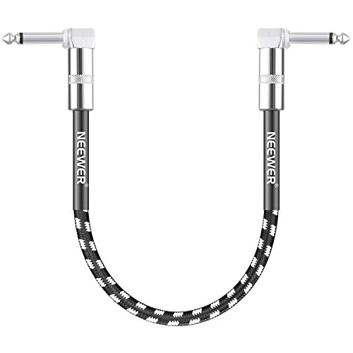 Neewer® 1 Pie Cable De Conexión Con 1/4" Ángulo Recto Enchufes,Blanco Y Negro Chaqueta De Lana Tejida