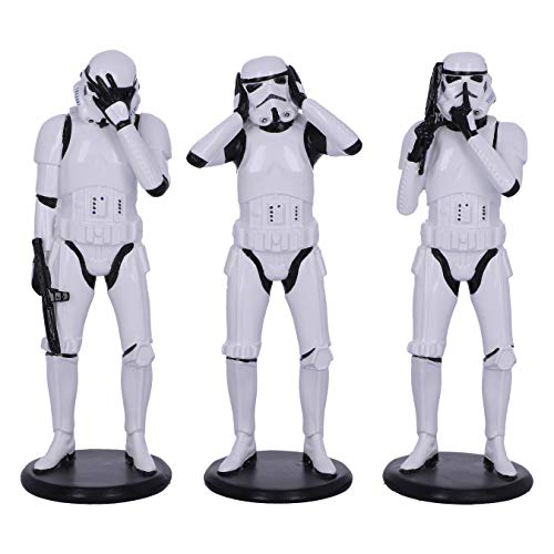 Nemesis Now Original Stormtrooper Three Wise Sci-Fi Figurinas, Blanco, 14 cm