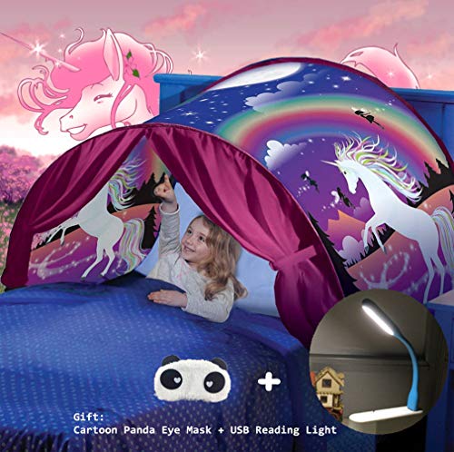 Nifogo Tiendas de ensueño, Carpa de Ensueño Wizard World, fantasía Interior de la Cama Redes de Regalo, Children Play Cama Tienda de Campaña (Unicornio)